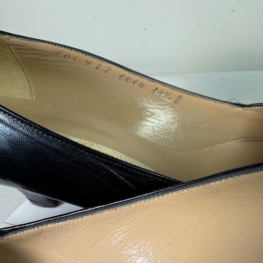 Vintage authentic Gucci black leather 2in heels pumps shoes slip on size 34.5 - Picture 15 of 17